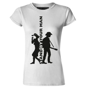 Damen-T-Shirt Stand By Your Man Country-Musik Nelson Cash Parton Campbell  - Bild 1 von 2