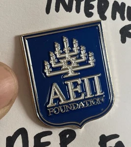 Alpha Epsilon Pi Bruderschaft Wappen Anstecknadel Anstecker blau silberfarben Metall Emaille - Bild 1 von 1