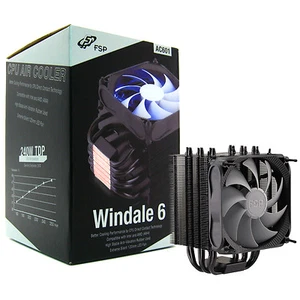 FSP Windale 6 CPU Cooler 6 Direct Contact Heatpipes w/ 120mm PWM LED Fan (AC601) - Picture 1 of 7