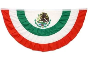Mexico 3x6ft Pleated Bunting Mexican Half-Circle Bunting Decor Flag - Picture 1 of 5