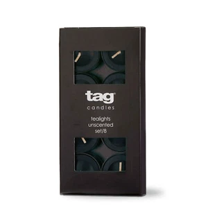 TAG - Tealight Candles Set of 8 Black - G19193 - Picture 1 of 1