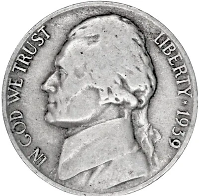 ¡Fecha clave Jefferson Nickel 1939-D! “Mejor relación calidad-precio en eBay” ENVÍO RÁPIDO GRATUITO Foto 1 de 4