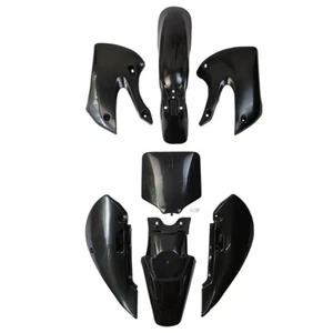 Full Black Plastic Fender Fairing Body Kits For Kawasaki KX65 KLX110 DRZ110 RM65 - Foto 1 di 10