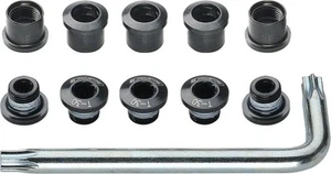 Full Speed Ahead Torx T-30 Alloy Double Chainring Nut/Bolt Set with tool: Black - Picture 1 of 1