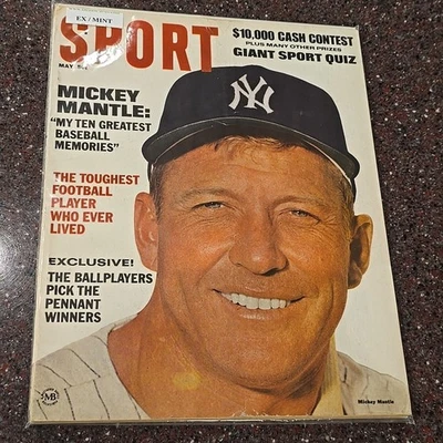 Mayo 1967 SPORT Magazine Mickey Mantle Cubierta SIN ETIQUETA en Funda Excelente/Como Nuevo Foto 1 de 4