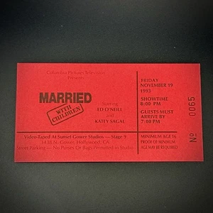 Married With Children Original Audience Ticket 1993 - Zdjęcie 1 z 2