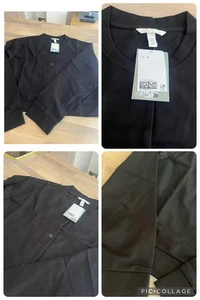 Brand New H&M Black Jersey Lightweight Bomber Jacket Size XL - Picture 1 of 7