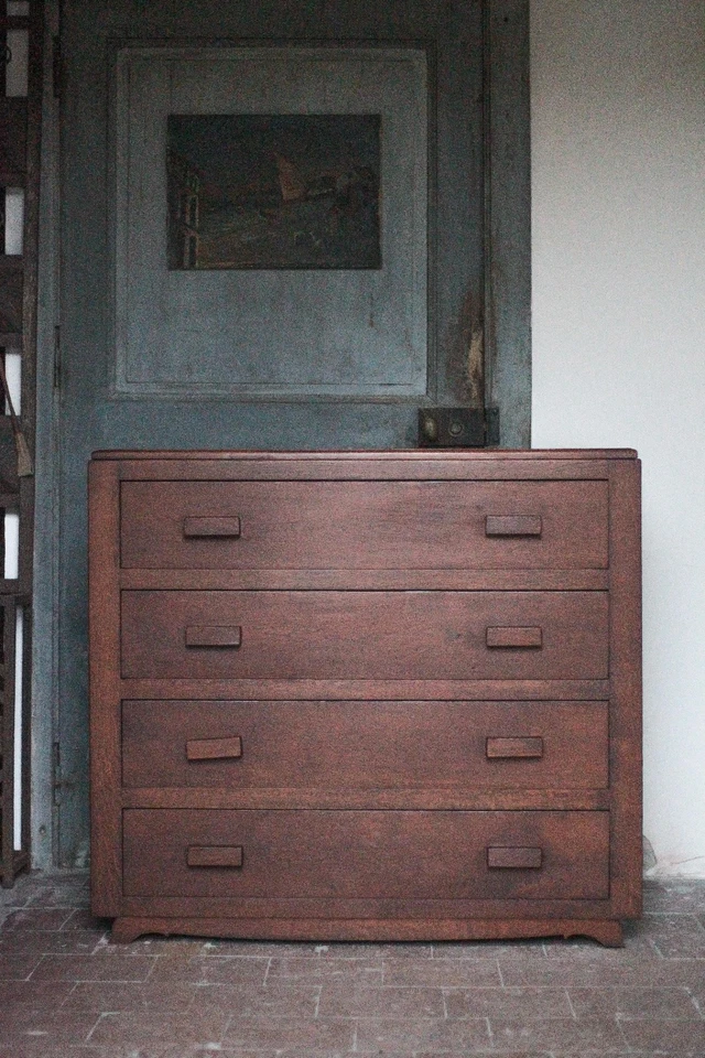 Commode vintage, commode bois reconstruction, meuble de rangement - Photo 1/4