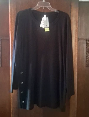 Suéter Pullover Grande Ideology Nuevo con Etiquetas Para Mujer OFF-DUTY Relajado Negro Manga Larga Foto 1 de 4