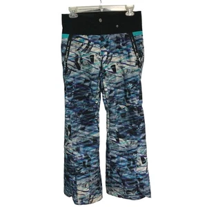 Obermeyer Teen Girls Blue Mosaic LinedSnow Pants Size Medium 10/12 - Picture 1 of 8
