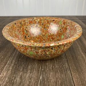 Cuenco mezclador vintage Brookpark multicolor naranja confeti 8’’ melamina melmac - Imagen 1 de 7