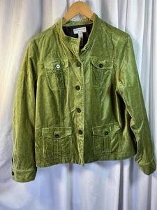 Covington Women's Green Jacket Velvet Size XL (18) EUC - Picture 1 of 10