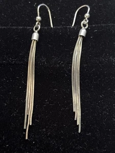 Sterling Silber Quaste baumelnde Kette Ohrringe - Bild 1 von 5