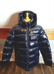 HUGO BOSS NAVY BLUE PUFFER STYLE JACKET 3XL BRAND NEW REMOVABLE HOOD GLOSS BLUE - Picture 1 of 14