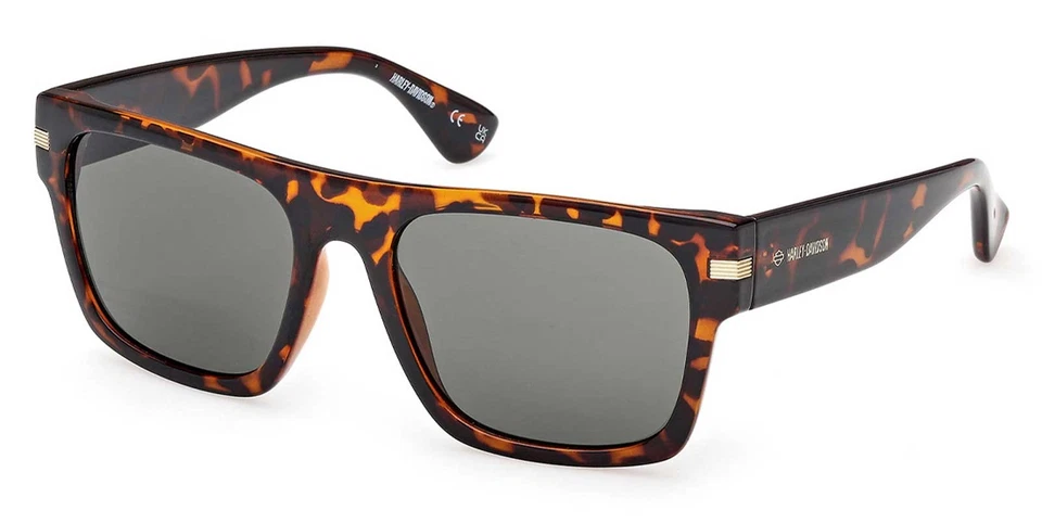 Gafas de sol Harley-Davidson para hombre con detalles metálicos, marco tortuga y lentes verdes Foto 1 de 1
