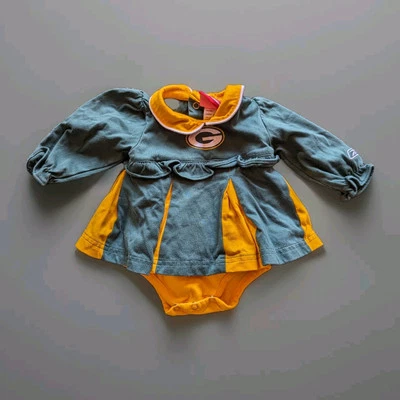 Vintage Y2K Reebok Green Bay Packers Baby Girls Dress Outfit Sz 3-6 Months - Image 1 of 4