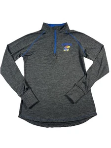 Colosseum Kansas University Grey Heather 1/4 Zip Pullover Long Sleeve Women's M - Picture 1 of 8
