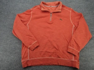 Tommy Bahama Sweater Mens XL Orange Half Zip Pullover Marlin Logo Casual Outdoor - Picture 1 of 12
