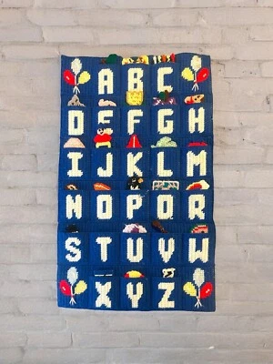 quick count plastic canvas 3053027 Alpha Pockets Completed Vintage Read/See Pics - Image 1 of 4