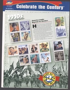 1999 Scott 3183 Celebrate the Century 1910's Sheet of 15 MNH 32 Cent Stamps - Picture 1 of 1