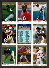 1992 OPC Baseball Uncut 9-Panel, McGriff, Eckersley, Dykstra, Biggio, Lee Smith