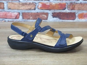 Women's Revere Miami/Emerald Adj. Strappy Leather Sandal Blue French *EMER-BLU - Picture 1 of 6