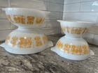 Pyrex Orange Amish Butterprint Cinderella Bowls Complete Set Hard to Find