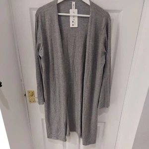 Made In Italy longline soft grey Cardigan One Size - Picture 1 of 4
