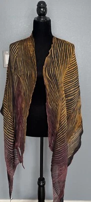 Purchased at Santa Fe Weaving Gallery Cathayana Arashi Shibori Silk Shawl-NWT - Image 1 of 4