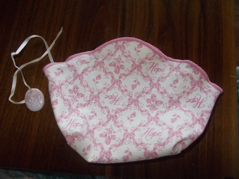 Longaberger Horizon of Hope White Washed Pink  Basket MINI Liner charm 4.5" Cover
