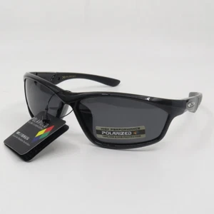 Gafas de sol polarizadas Xloop brillantes negras/grises para hombre - Imagen 1 de 7