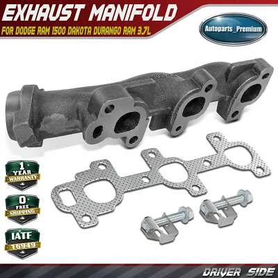 Colector de escape izquierdo con kit de junta para Dodge Ram 1500 Dakota Durango Ram 3,7 L Foto 1 de 4