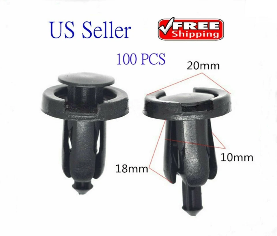 200pcs 10mm for Honda Clips Plastic Push Type Rivet Retainer Fastener Bumper Pin - Image 1 of 1