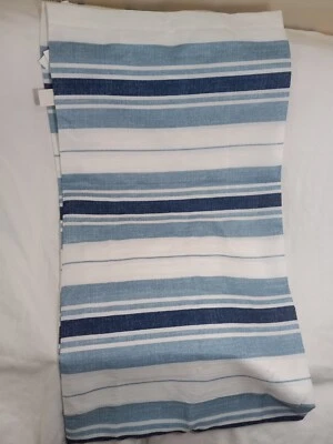 沿海蓝色条纹浴帘 — 第 1/4 张图片