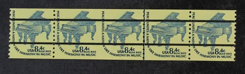 CKStamps : US Stamps Scott #1615Ce Strip of 5, Pair Imperf. between Mint NH OG Cover