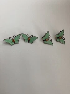 Vintage Butterfly Pins Brooches and Matching Butterfly Earrings Set, Rare - Picture 1 of 19