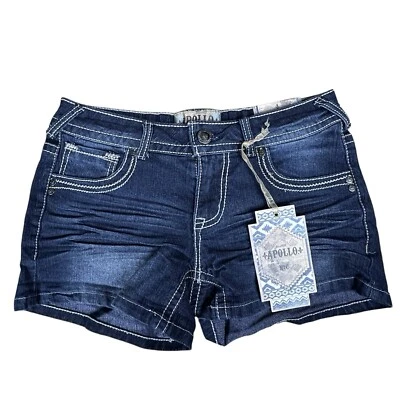 Pantalones cortos de mezclilla azul Apollo NYC para mujer talla 7/8 lentejuelas occidentales nuevos con etiquetas Foto 1 de 4