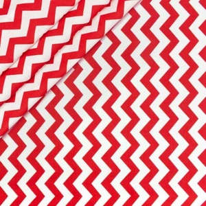 TESSUTO CHEVRON ZIG ZAG ROSSO 100% COTONE al metro - Foto 1 di 2