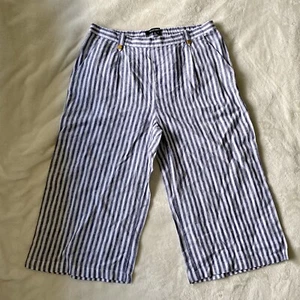 Ellen Tracy Leinen Culotte Hose Large - Bild 1 von 6