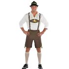 Mens Oktoberfest Bavarian Fancy Dress Costume German Beer Lederhosen  STD - XL
