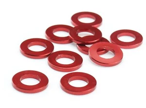 Rondelles Plates M5 M6 Aluminium U-Disque DIN125 Rouge Anodisé 5mm 6mm - Picture 1 of 1