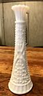 Vintage  Anchor Hocking Stars and Bars Milk Glass Bud Vase 9 Inches No Dents