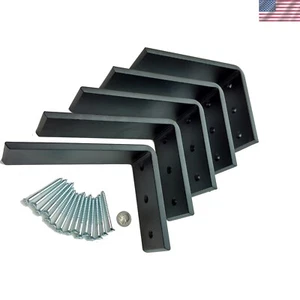Versatile 5-Pack Black Steel Countertop Support Brackets - Perfect for Quartz! - Picture 1 of 4