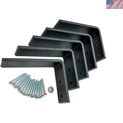 Versatile 5-Pack Black Steel Countertop Support Brackets - Perfect for Quartz! - Image 1 of 4