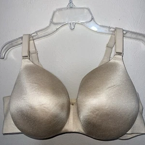 CACIQUE 44D Lightly Lined FULL COVERAGE Beige Tan Nude Balconette BRA UNDERWIRE - Picture 1 of 10