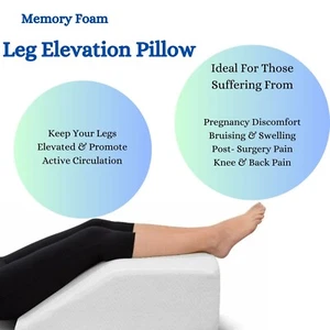 Memory Foam Knee Leg Elevating Wedge Pillow Orthopaedic Support, Injury Recovery - Picture 1 of 8