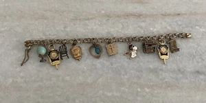 Vintage Gold Filled Charm Bracelet W/ Charms Northland High School Col Ohio - Picture 1 of 7