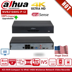 US Dahua 12MP WizSense NVR NVR2104HS-P-I2 1U 4PoE 1HDD Network Video Recorder - Bild 1 von 12