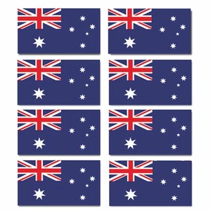 8 adesivi in vinile lucido - Australia Aussie piccola bandiera casco bici FLAG7D - Foto 1 di 1