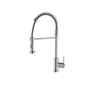 Grifo mezclador de fregadero de cocina con rociador extraíble plateado de 20" con caño giratorio para montaje en cubierta - Imagen 1 de 12